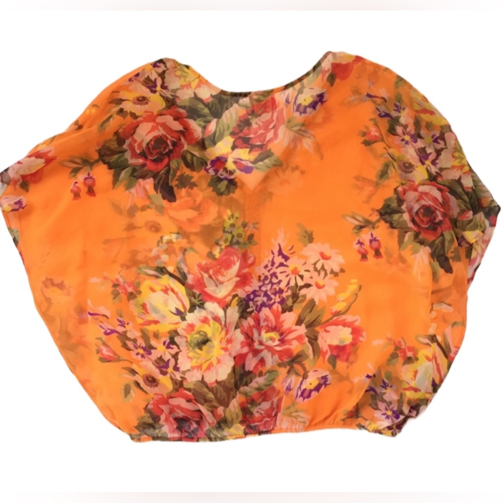 🌺Free People Beaded Sheer Genius Floral Chiffon Blouse🌸🌺 - Picture 6 of 11